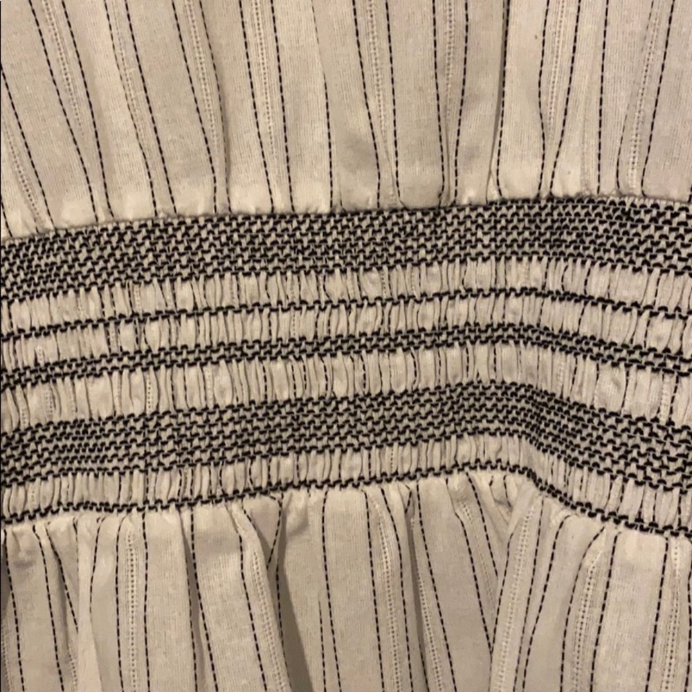 White and black stripe peplum blouse. - Picture 3 of 4